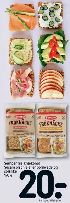 Semper frø-knækbrød Sesam og chia eller boghvede og solsikke
