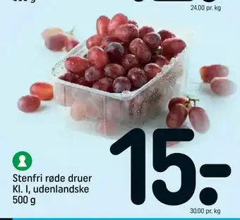 REMA 1000 Stenfri røde druer Kl. I, udenlandske tilbud
