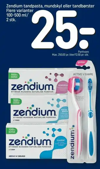 REMA 1000 Zendium tandpasta, mundskyl eller tandbørster tilbud