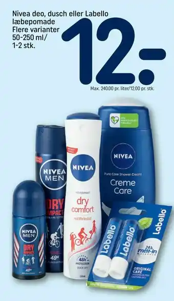 Nivea deo, dusch eller Labello læbepomade
