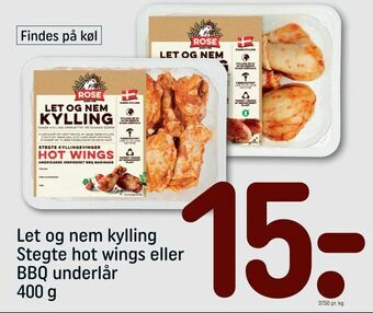 Let og nem kylling Stegte hot wings eller BBQ underlår