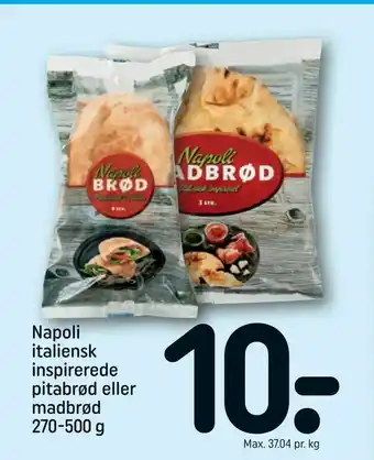 Napoli italiensk inspirerede pitabrød eller madbrød