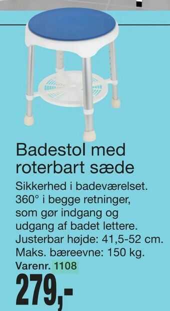 Harald Nyborg Badestol med roterbart sæde tilbud