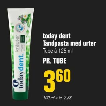 Otto Duborg today dent Tandpasta med urter tilbud