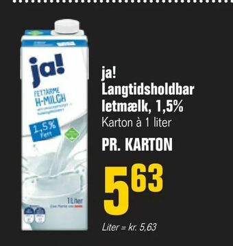 Otto Duborg ja! Langtidsholdbar letmælk, 1,5% tilbud