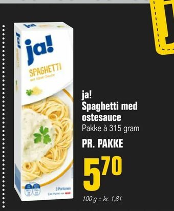 Poetzsch Padborg ja! Spaghetti med ostesauce tilbud