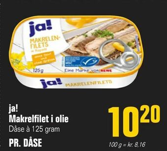 Poetzsch Padborg ja! Makrelfilet i olie tilbud