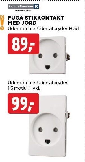 jem & fix Fuga stikkontakt med jord tilbud