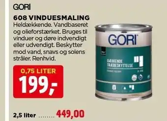 jem & fix 608 vinduesmaling - 0,75 el. 2,5 liter tilbud