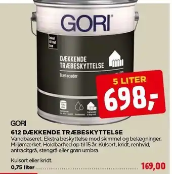 jem & fix 612 dækkende træbeskyttelse - 5 el. 0,75 liter tilbud