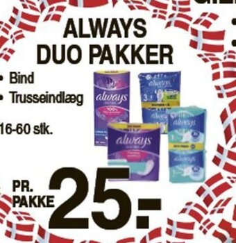 ABC Lavpris Always Duo Pakker tilbud