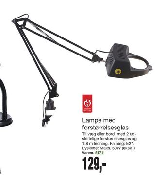 Harald Nyborg Lampe med forstørrelsesglas tilbud