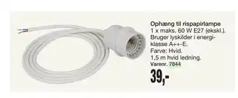 Harald Nyborg Ophæng til rispapirlampe tilbud