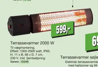 Terrassevarmer 2000 w