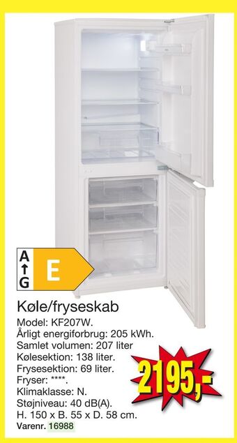 Harald Nyborg Køle/fryseskab tilbud