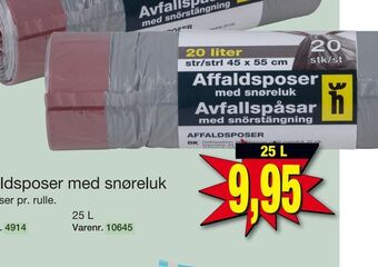 Affaldsposer med snøreluk