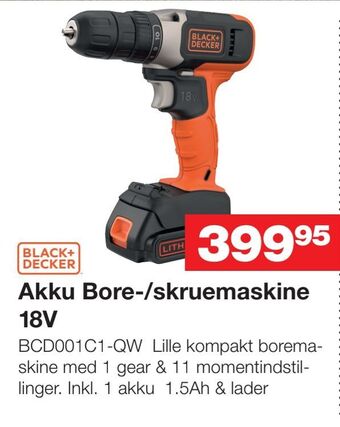 Bauhaus Akku bore-/skruemaskine 18v tilbud