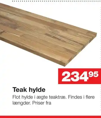 Bauhaus Teak hylde tilbud