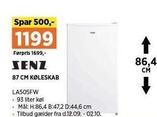 Power 87 cm køleskab tilbud
