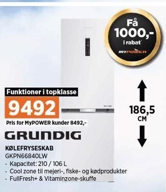 Power Kølefryseskab tilbud