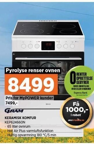 Power Keramisk komfur tilbud
