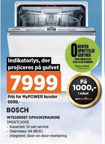 Intergreret opvaskemaskine