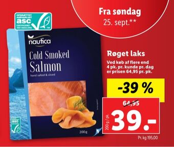 Lidl Nautica laks i skiver tilbud