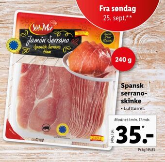 Lidl Sol & mar serranoskinke tilbud
