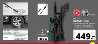 Lidl Parkside højtryksrenser tilbud