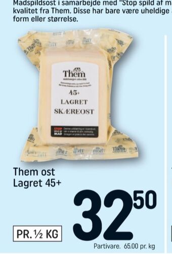 REMA 1000 Them ost skæreost lagret 45+ tilbud