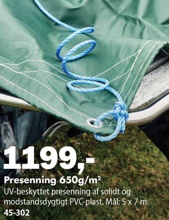 Biltema Presenning 650g/m2 tilbud