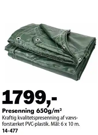Biltema Presenning 650g/m2 tilbud