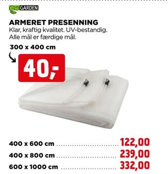 jem & fix Armeret presenning tilbud