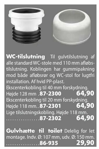 Biltema Gulvhætte til toilet tilbud