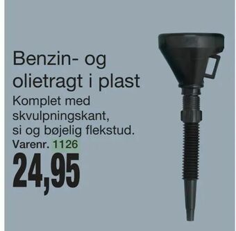 Benzin- og olietragt i plast
