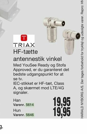 HF-tætte antennestik vinkel