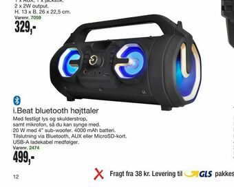 i.Beat bluetooth højttaler