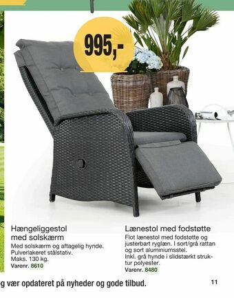 Lænestol med fodstøtte