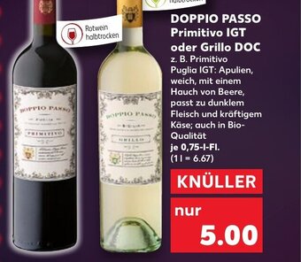 Kaufland DE Doppio Passo Primitivo IGT oder Grillo DOC tilbud