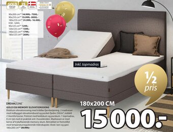 JYSK Gold E50 Memory Elevationsseng tilbud