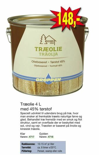 Harald Nyborg Træolie 4 L med 45% tørstof tilbud