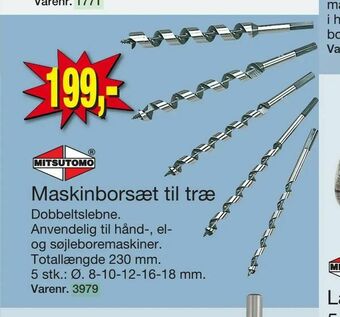 Harald Nyborg Maskinborsæt til træ tilbud