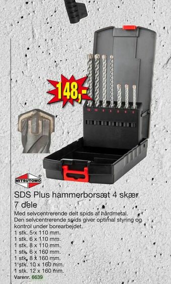 Harald Nyborg SDS Plus hammerborsæt 4 skær 7 dele tilbud