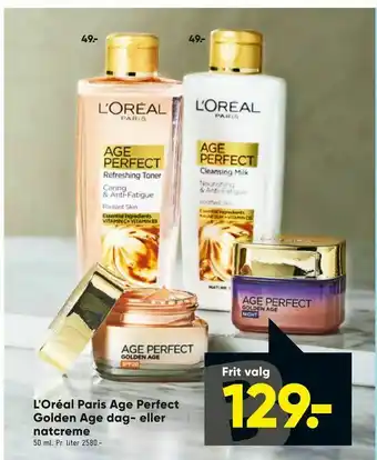 Bilka L'Oréal Paris Age Perfect Golden Age dag- eller natcreme tilbud