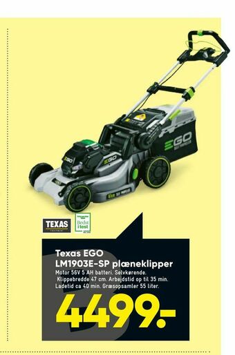 Bilka Texas EGO LM1903E-SP plæneklipper tilbud