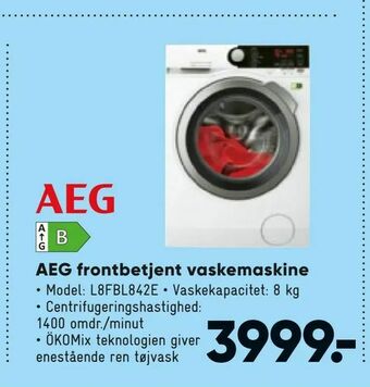 Bilka AEG frontbetjent vaskemaskine tilbud