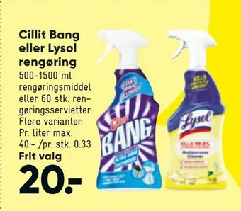 Bilka Cillit Bang eller Lysol rengøring tilbud