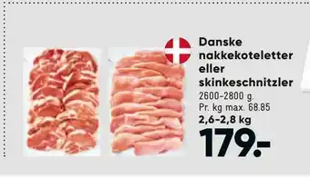 Danske nakkekoteletter eller skinkeschnitzler
