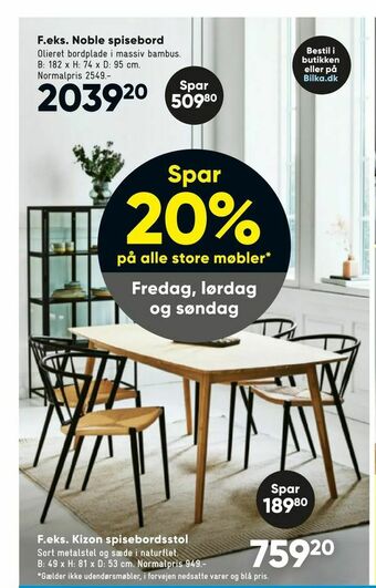 Bilka Kizon spisebordsstol tilbud