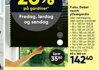 Bilka Debel touch plisségardin tilbud